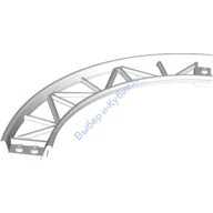 Деталь Лего Путь Для Поезда / Роликовой Машины Изогнутый 90 Градусов Цвет Белый
