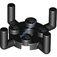 Деталь Лего Пластина Круглая 2 х 2 С Пин Отверстием И Четырьмя Штырями Цвет Черный