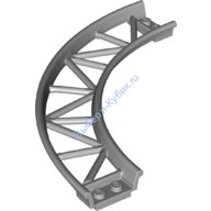 Деталь Лего Путь Для Поезда / Роликовой Машины Изогнутый 90 Градусов Цвет Светло-Серый