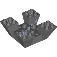 Деталь Лего Скос Перевернутый 65 6 х 6 х 2 С Четырьмя Вырезами Цвет Темно-Серый