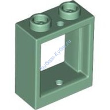Деталь Лего Окно 1 х 2 х 2 Плоский Перед Цвет Песочно-Зеленый