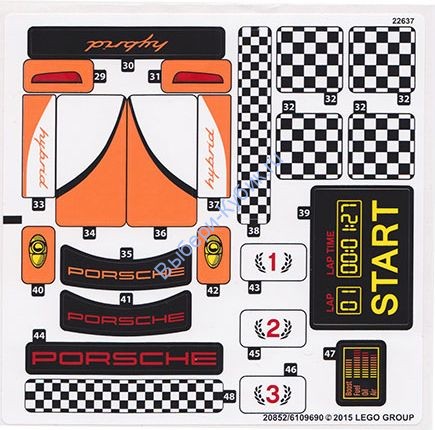 Наклейки К Набору Лего Техник 75912 Лист 2 - (20852/6109690)