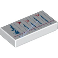 Деталь Лего Плитка 1 х 2 С Рисунком Цвет Белый