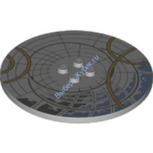 Деталь Лего Плитка Круглая 8 х 8 с Рисунком Цвет Светло-Серый