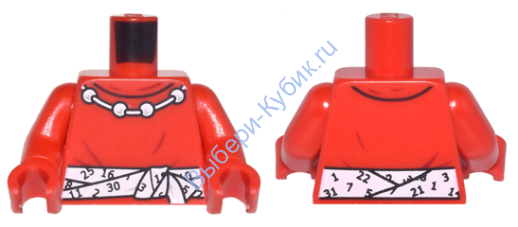 Деталь Лего Торс С Рисунком Цвет Красный