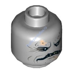 Деталь Лего Голова Минифигурки Двусторонняя Цвет Светло-Серый