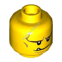 Деталь Лего Голова Минифигурки Двухсторонняя Цвет Желтый