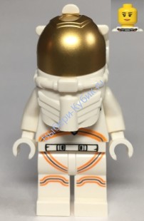 Astronaut - Female, White Spacesuit with Orange Lines, Closed Mouth Smile