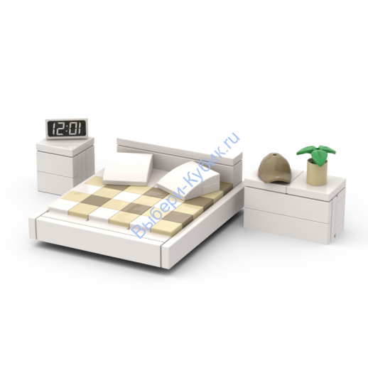 Набор деталей Лего от Выбери Кубик Современная Спальня Цвет Белый