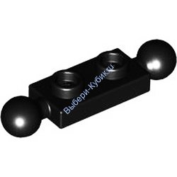 Деталь Лего Пластина 1 х 2 С Шаром С Двух Сторон Цвет Черный