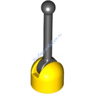 Деталь Лего Малая База Для Рычага С Черным Рычагом Цвет Желтый