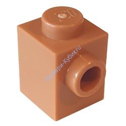 Деталь Лего Кубик Модифицированный 1 х 1 С Штырьком На 1 Стороне Цвет Карамельный
