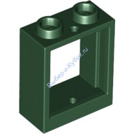 Деталь Лего Окно 1 х 2 х 2 Плоский Перед Цвет Темно-Зеленый