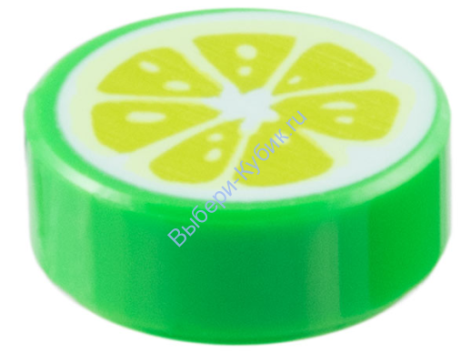 Деталь Лего Плитка Круглая 1 х 1 С Рисунком Цвет Ярко-Зеленый