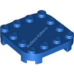 Деталь Лего Пластина 4 x 4 с Закругленными Углами и 4 Ножками Цвет Синий