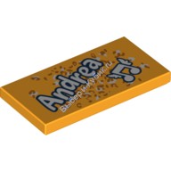 Деталь Лего Плитка 2 х 4 с Нотами Цвет Ярко-Светло-Оранжевый