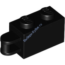 Деталь Лего Кубик Модифицированный 1 х 2 С Ручкой Сбоку Цвет Черный