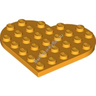 Деталь Лего Пластина Круглая 6 х 6 Сердце Цвет Ярко-Светло-Оранжевый