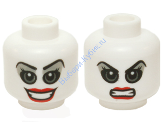 Деталь Лего Голова Минифигурки Двусторонняя Цвет Белый