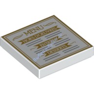 Деталь Лего Плитка 2 х 2 Меню Цвет Белый