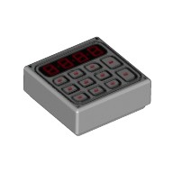 Деталь Лего Плитка 1 х 1 с Клавиатурой Цвет Светло-Серый