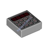 Деталь Лего Плитка 1 х 1 с Клавиатурой Цвет Светло-Серый