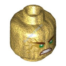 Деталь Лего Голова Минифигурки Двусторонняя Цвет Перламутрово-Золотой