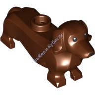 Деталь Лего Собака Такса С Черными Глазами И Носом Цвет Коричневый