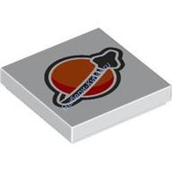 Деталь Лего Плитка 2 х 2 С Рисунком Цвет Белый