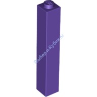 Деталь Лего Кубик 1 х 1 х 5 Закрытый Штырек Цвет Темно-Фиолетовый