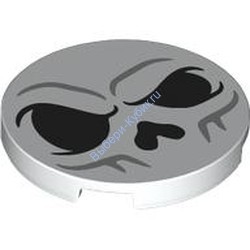 Деталь Лего Плитка Круглая 3 x 3 С Рисунком Цвет Белый