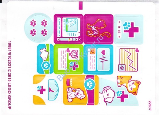 Наклейки К Набору Лего 41085 "Ветеринарная клиника"