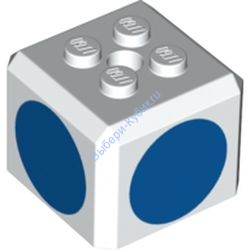Деталь Лего Кубик 2 x 2 С 4 Штырьками Сверху С Рисунком Цвет Белый