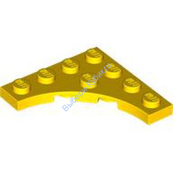 Деталь Лего Пластина Модифицированная 4 х 4 С Закругленным Вырезом Цвет Желтый