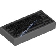 Деталь Лего Плитка 1 х 2 С Клавиатурой Цвет Темно-Серый