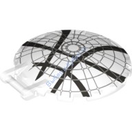 Деталь Лего Тарелка 6 х 6 Перевернутая - Без Штырьков С Ручкой С Рисунком Цвет Прозрачный