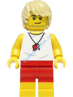 Минифигурка Лего Сити Спасатель На Пляже