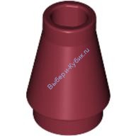 Деталь Лего Конус 1 х 1 С Верхним Пазом Цвет Темно-Красный