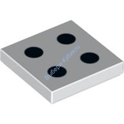 Деталь Лего Плитка 2 х 2 С Рисунком Цвет Белый 