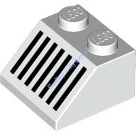 Деталь Лего Кубик Скошенный 2 х 2 С Декором Цвет Белый