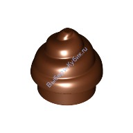 Деталь Лего Пластина Круглая 1 Х 1 С Витой Вершиной Цвет Коричневый