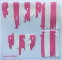 Пластиковые паруса, рваные с рисунком в розовые и белые полосы