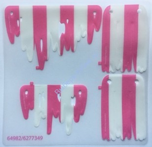 Деталь Лего Пластиковые Паруса Рванные В Темно-Розовую И Белую Полоску Цвет
