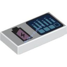 Деталь Лего Плитка 1 х 2 С Рисунком Цвет Белый