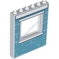 Деталь Лего Панель 1 х 6 х 6 С Рисунком Цвет Белый