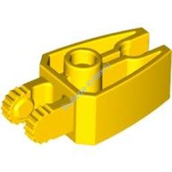 Деталь Лего Шарнир 1 x 3 С Фиксацией 2 Пальцами И Когтем На Конце Цвет Жёлтый 