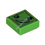 Деталь Лего Плитка 1 х 1 с Мордочкой Цвет Ярко-Зеленый
