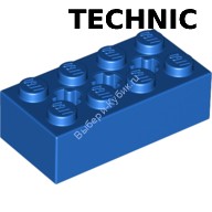 Деталь Лего Техник Кубик 2 х 4 С Отверстиями Цвет Синий
