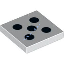 Деталь Лего Плитка 2 х 2 С Рисунком Цвет Белый 