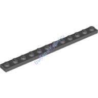 Деталь Лего Пластина 1 х 12 Цвет Темно-Серый